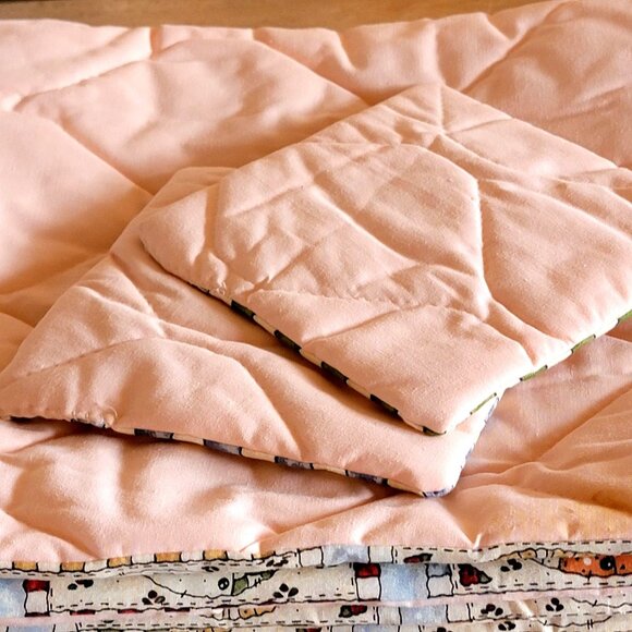 VTG 80s 90s Y2k Cottage core Snowman-Themed Quilted Placemats - Picture 11 of 11